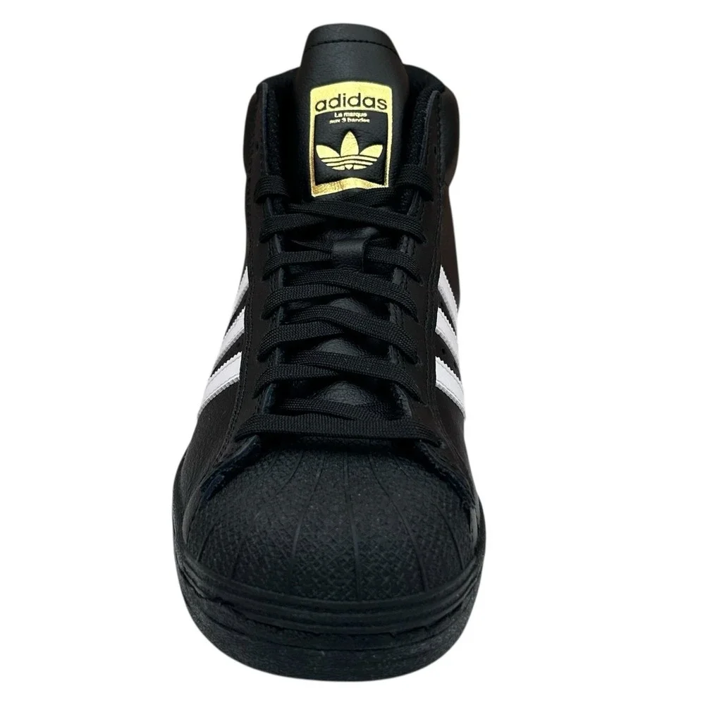 adidas Pro Model ADV High Top Leather Sneakers Men's 6/Women's 7-7.5 Black-White